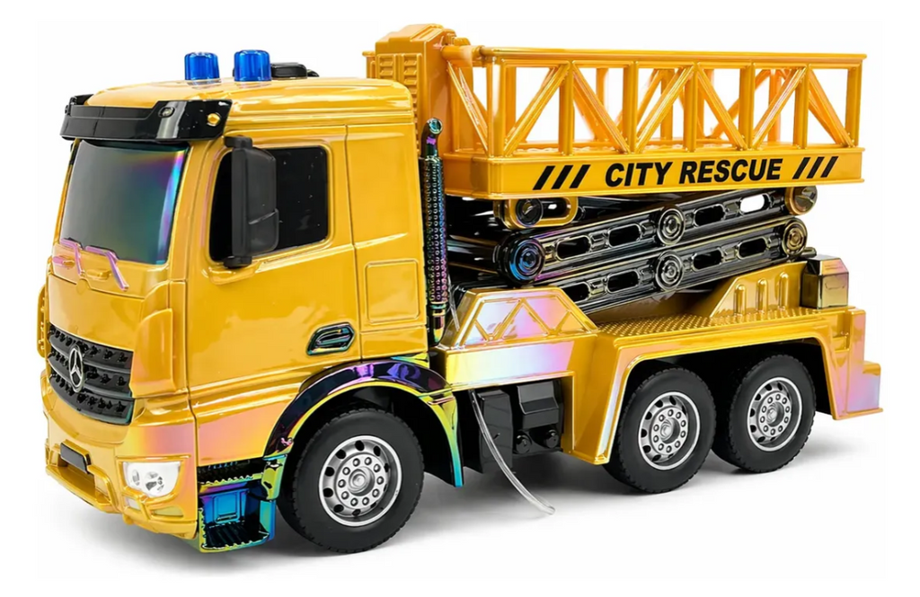 Camión City Rescue de Construcción con Plataforma Elevable para Niños
