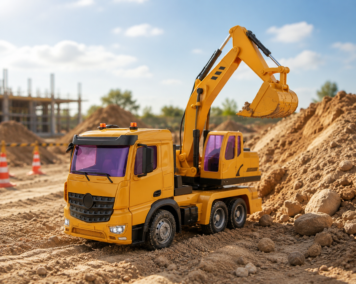 Camión Excavadora a Control Remoto para Niños