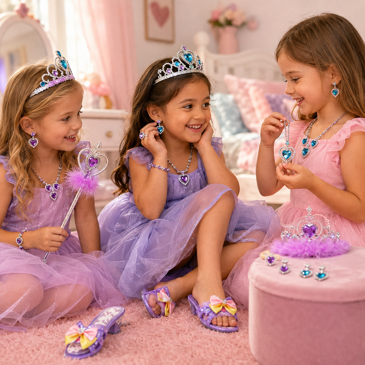 Set De Princesa Con Zapatos Y Accesorios Joyería Infantil
